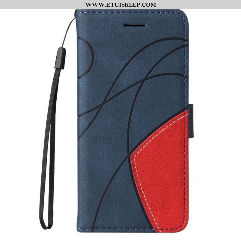 Etui Folio do Vivo Y16 z Łańcuch Dwukolorowy Pasek